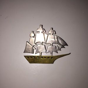 mexican silver Jewelry - RARE mexican silver schooner pin mexican silver Jewelry - RARE mexican silver schooner pin